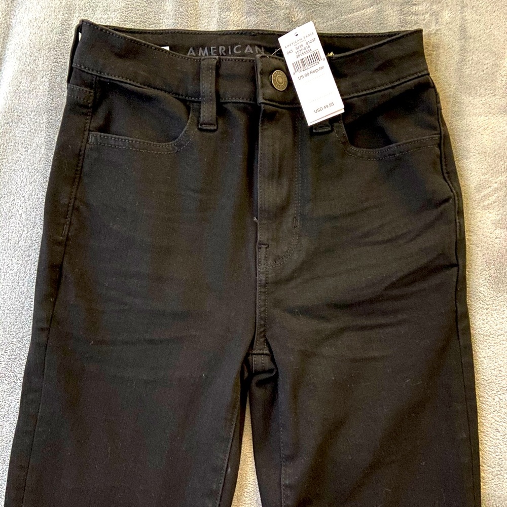 American Eagle Super High Rise Black Jeans